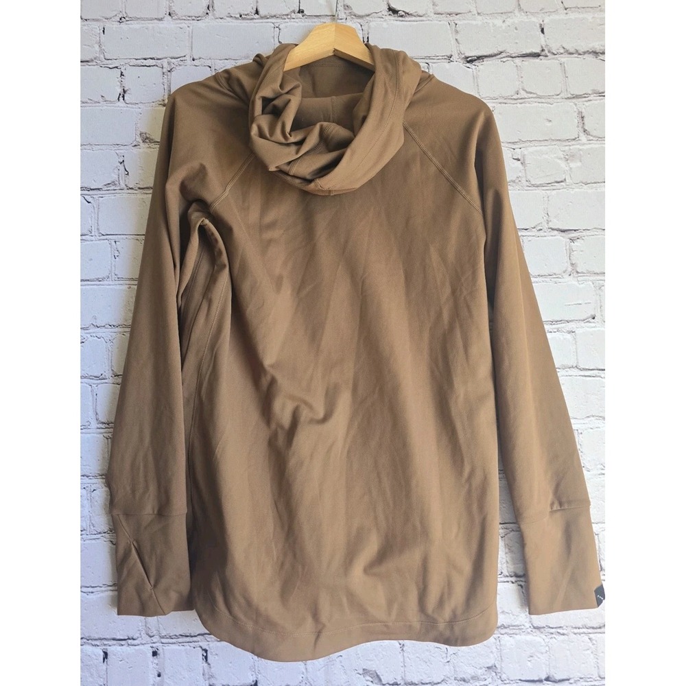Kai Aloha Supply Hawaii Soft Scuba Drawstring Hoodie Tan Beige Brown Size Medium - Picture 8 of 10